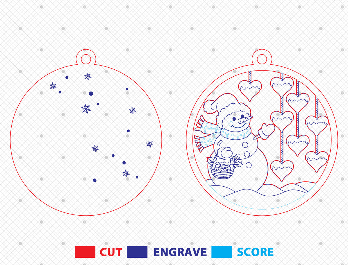 Grandpa's Heart Snowman Family Name Ornament SVG 7