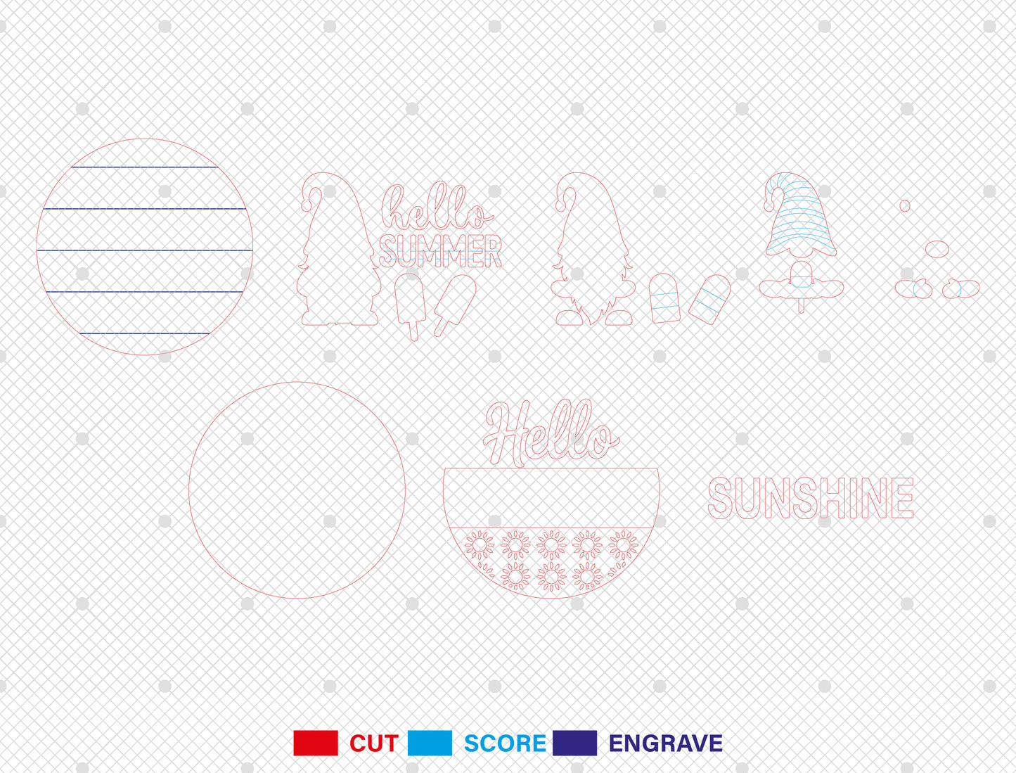 Hello Sunshine Door Hanger SVG Bundle for Glowforge and xTool