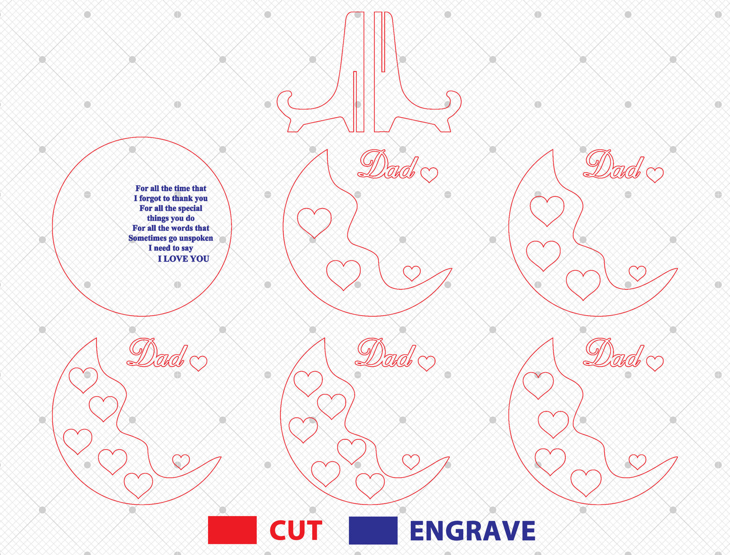 Personalized Dad Poem Sign SVG Laser Cut File for Glowforge and LightBurn