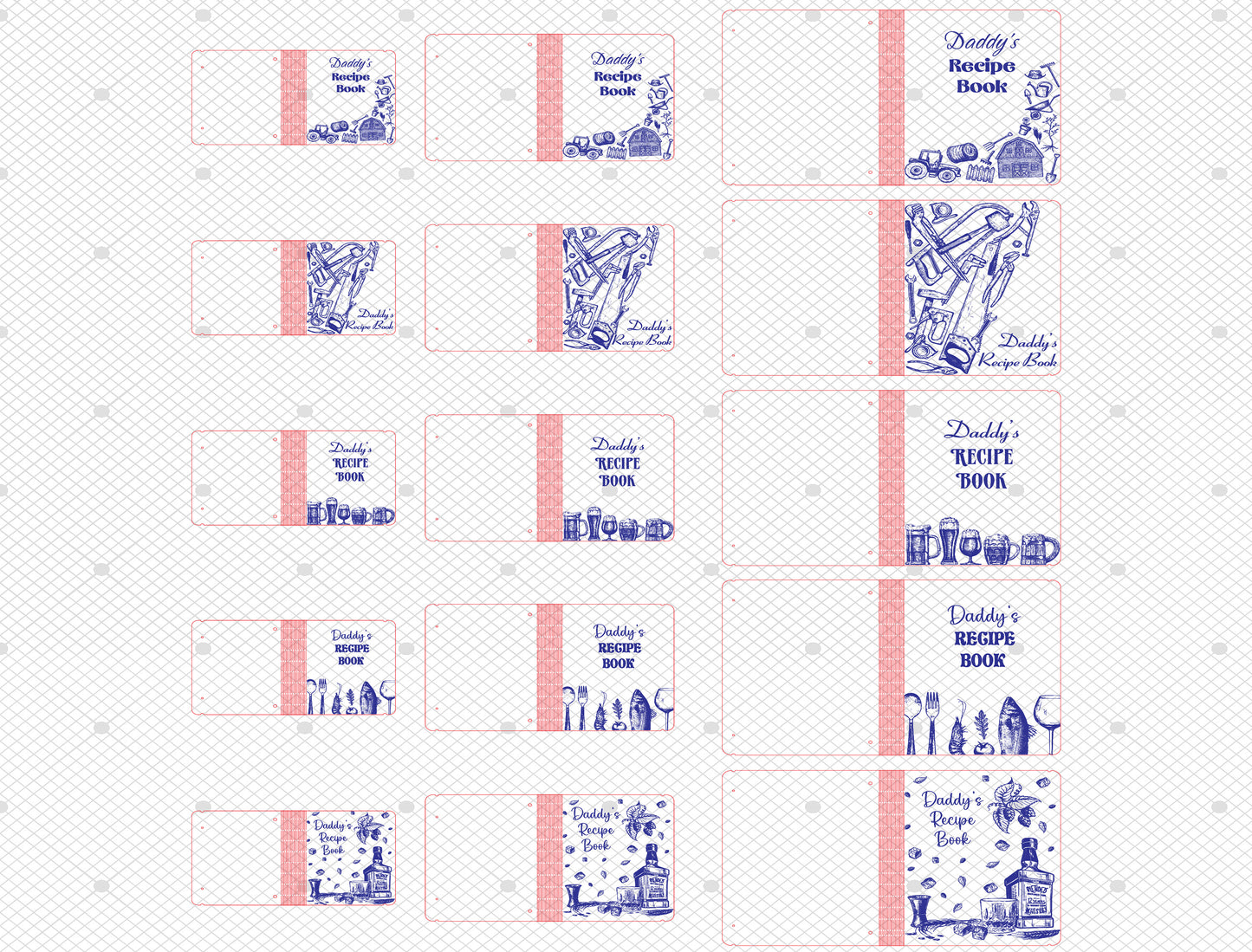 Daddy Recipe Book SVG Bundle for Glowforge and xTool Laser Files