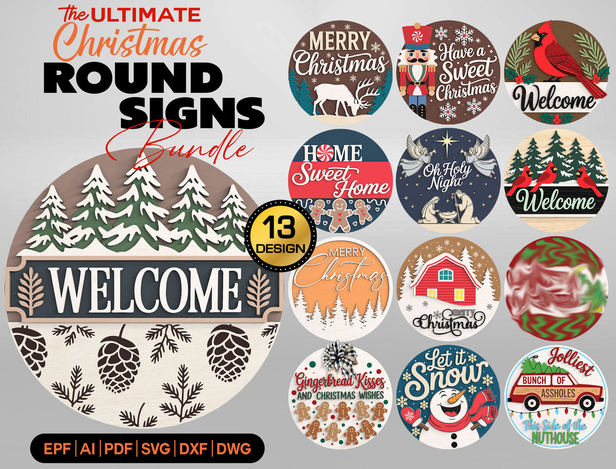 Christmas Laser Cut Files Bundle – Ornament, Countdown & Nativity SVG for Glowforge, xTool