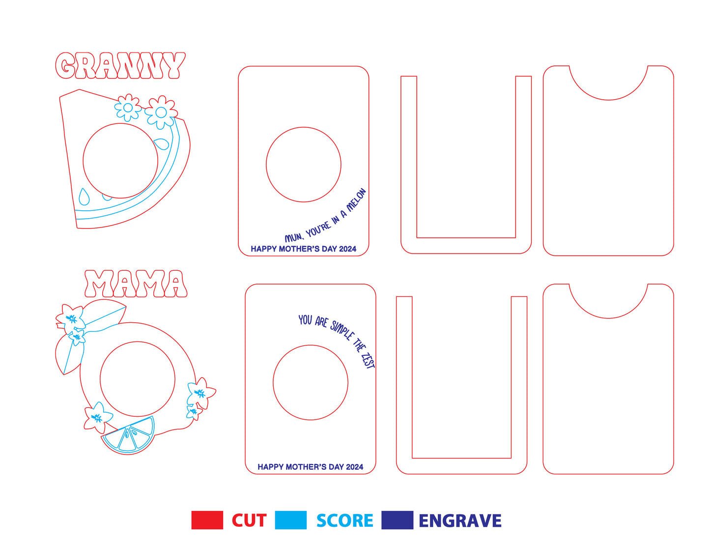 Fruit Photo Frame Mom Summer Sign SVG for LightBurn and Glowforge