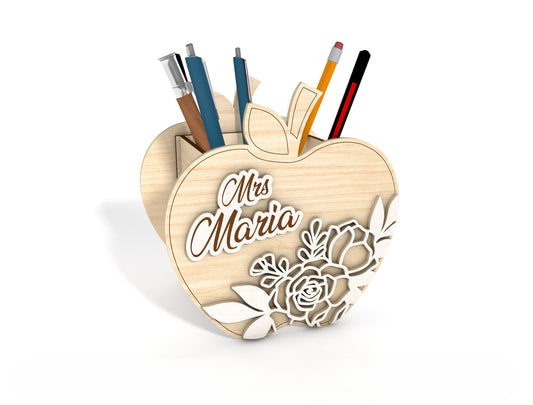 Personalized Apple Pencil Organizer SVG for Glowforge and xTool