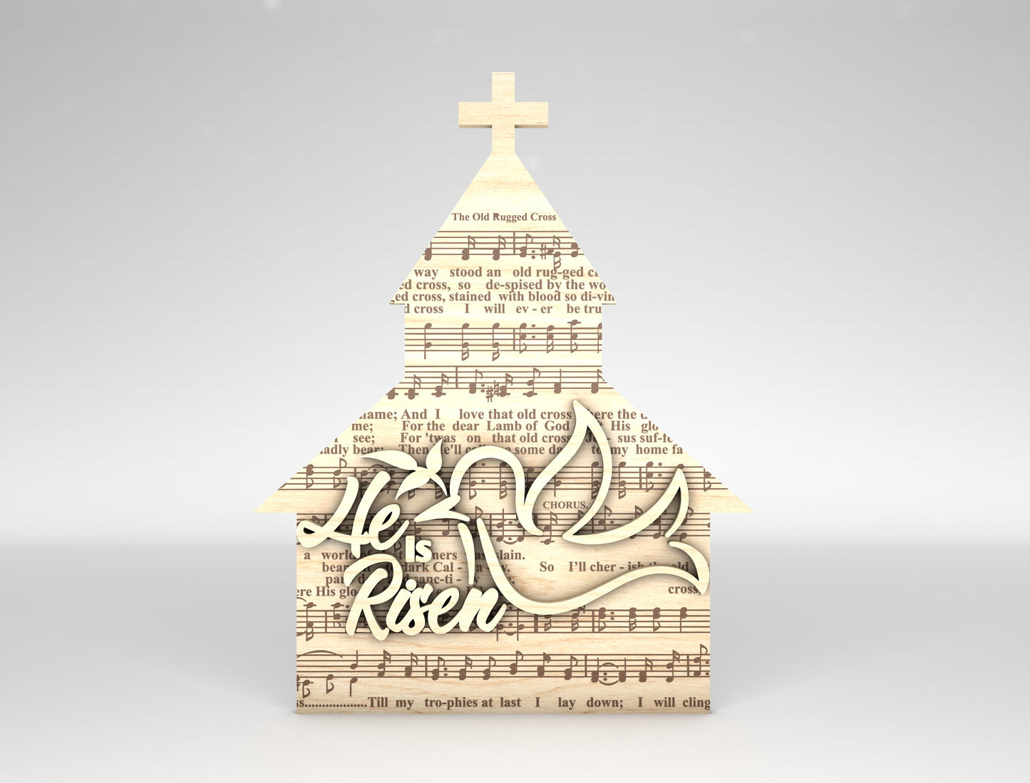 Christian Church Tabletop Sign Set – Easter Day He Is Risen Decor – Laser Cut File – 3 Designs – Glowforge, xTool, LightBurn