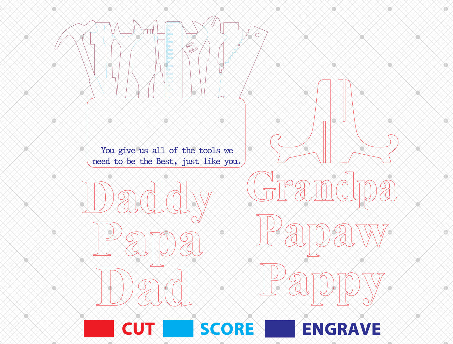 Personalized Dad Tool Sign SVG Laser Cut File for Glowforge and LightBurn
