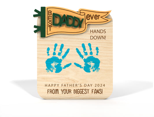 Father's Day Handprint Sign SVG Laser Cut File for Glowforge and xTool