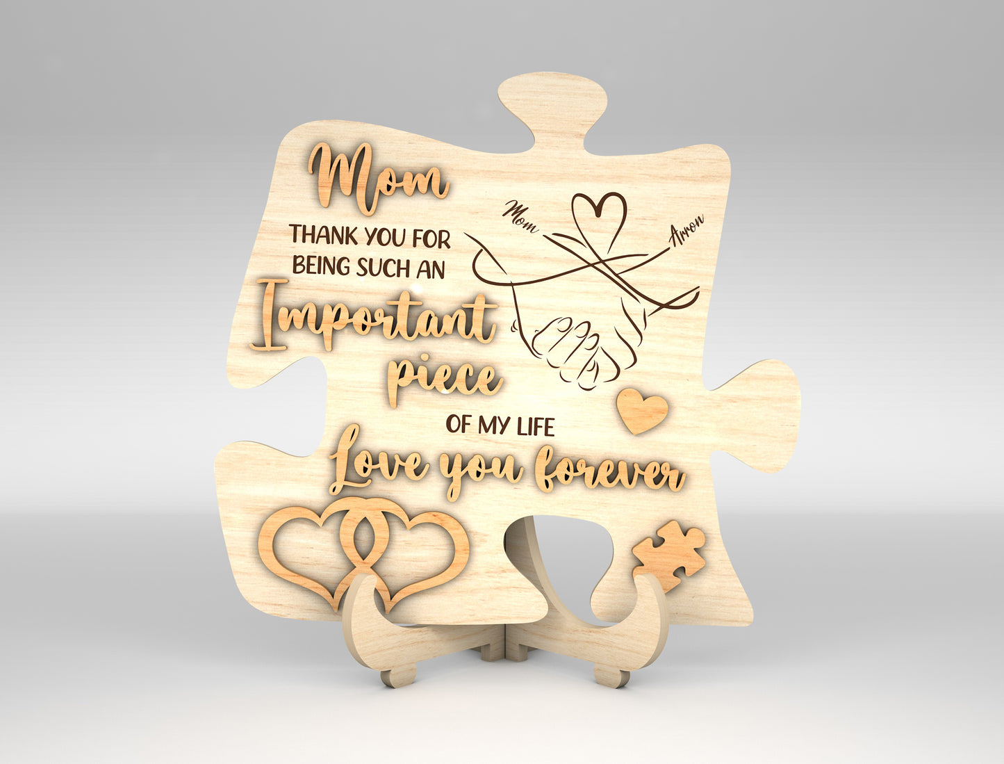 "I Picked You" Mom Puzzle Sign SVG for xTool and LightBurn