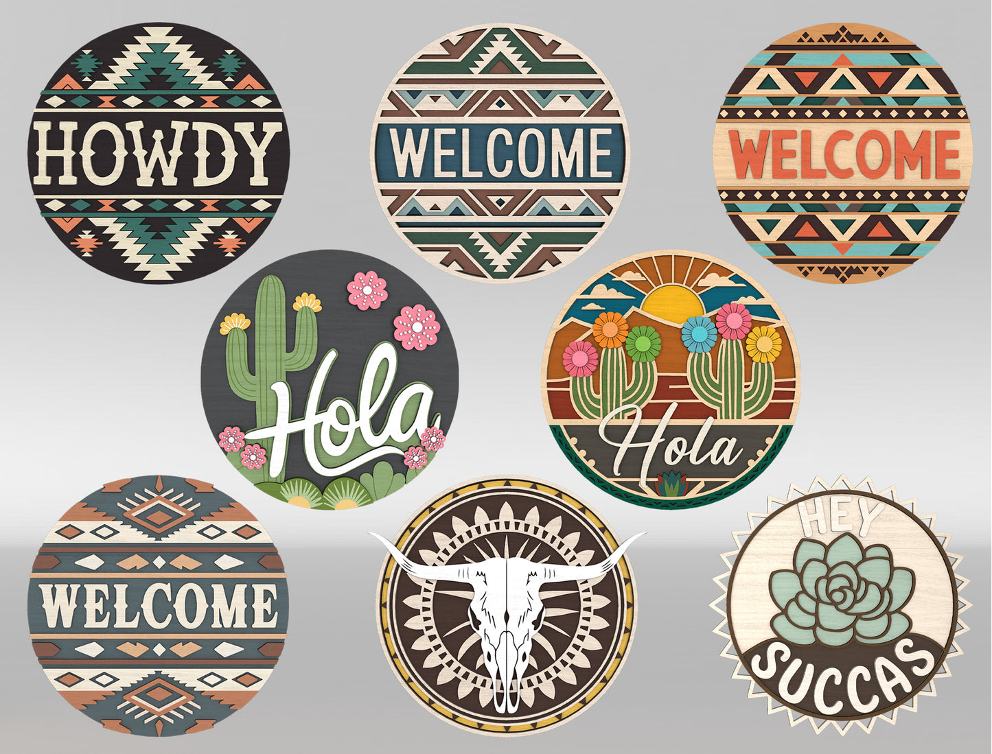Southwest Welcome Sign SVG Bundle Laser Cut File for Glowforge and xTool