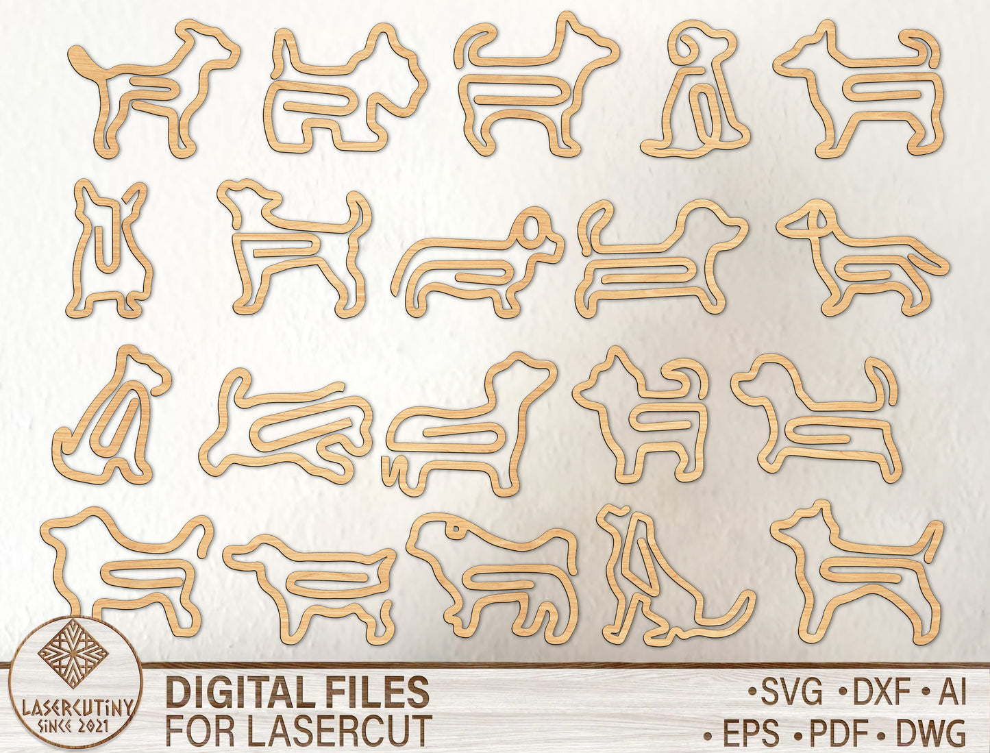Dog Paper Clip SVG Bundle Laser Cut File for LightBurn and xTool