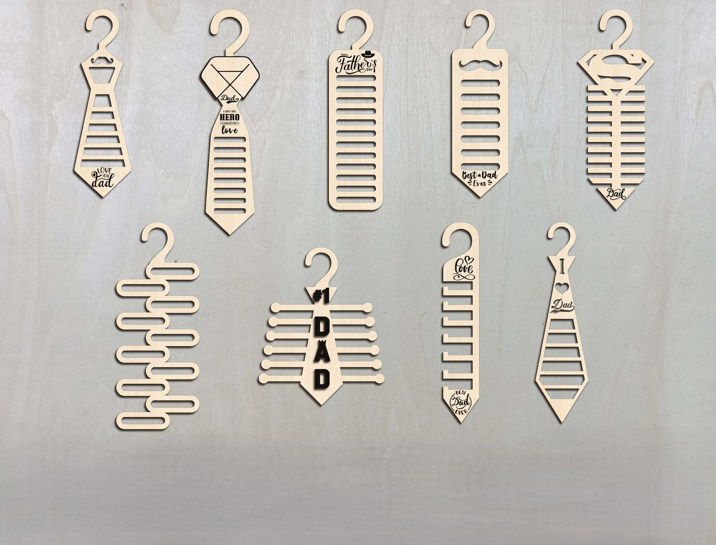 Personalized Dad Tie Rack SVG for Glowforge and xTool