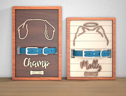 Dog Memorial Collar Holder SVG Laser Cut File for Glowforge, xTool, or LightBurn