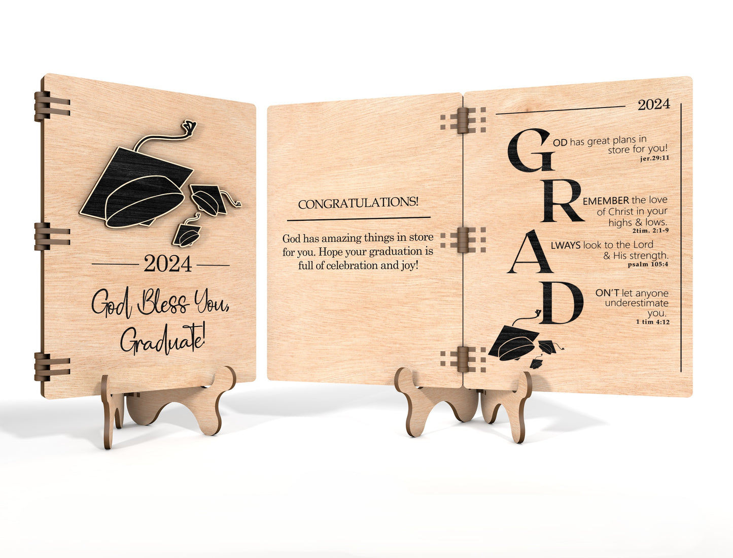 Graduation Folding Card SVG for Glowforge and xTool