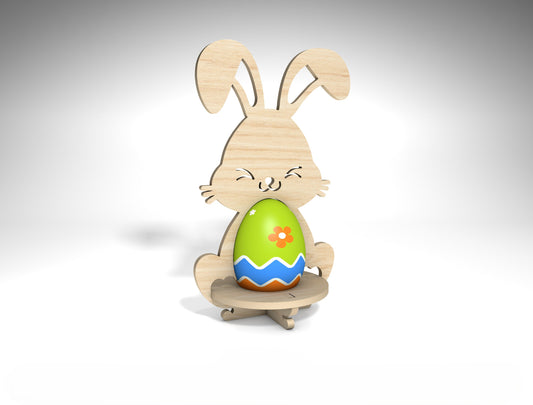 Easter Bunny Egg Holder Stand SVG Cute Bunny for Glowforge and xTool