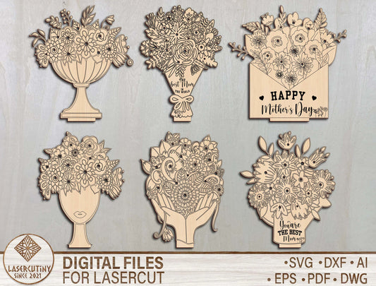Floral Bouquet Holder SVG Flower Insert Stand for LightBurn and xTool
