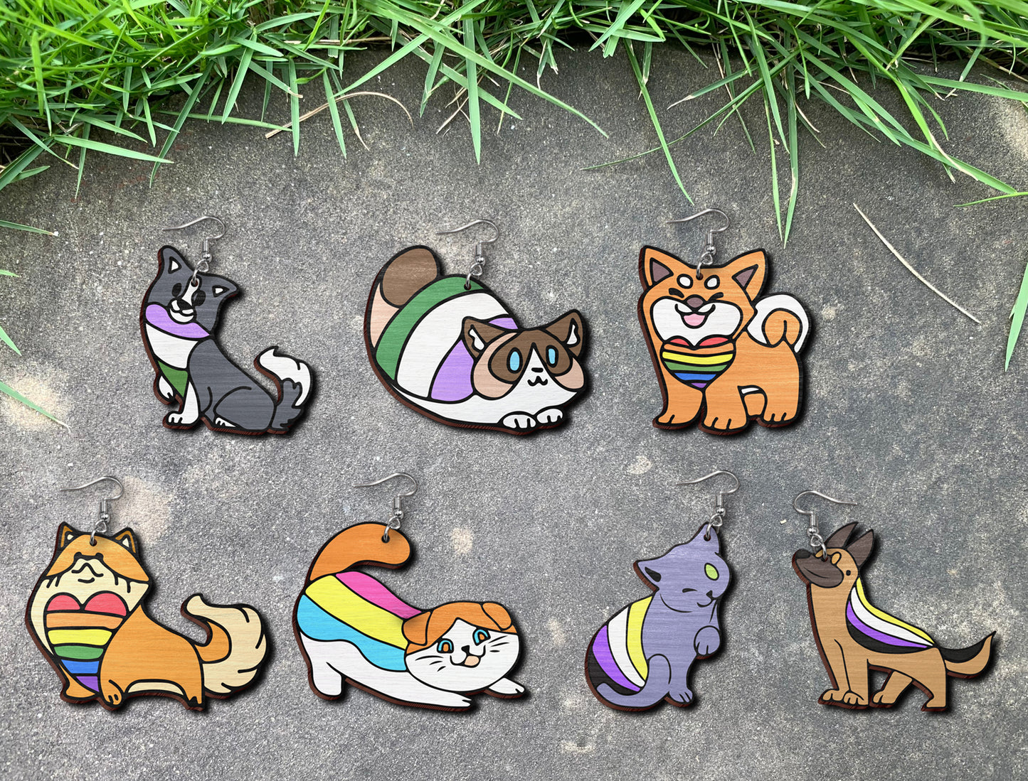 Pride Animal Earrings SVG Bundle Laser Cut File for xTool and Glowforge
