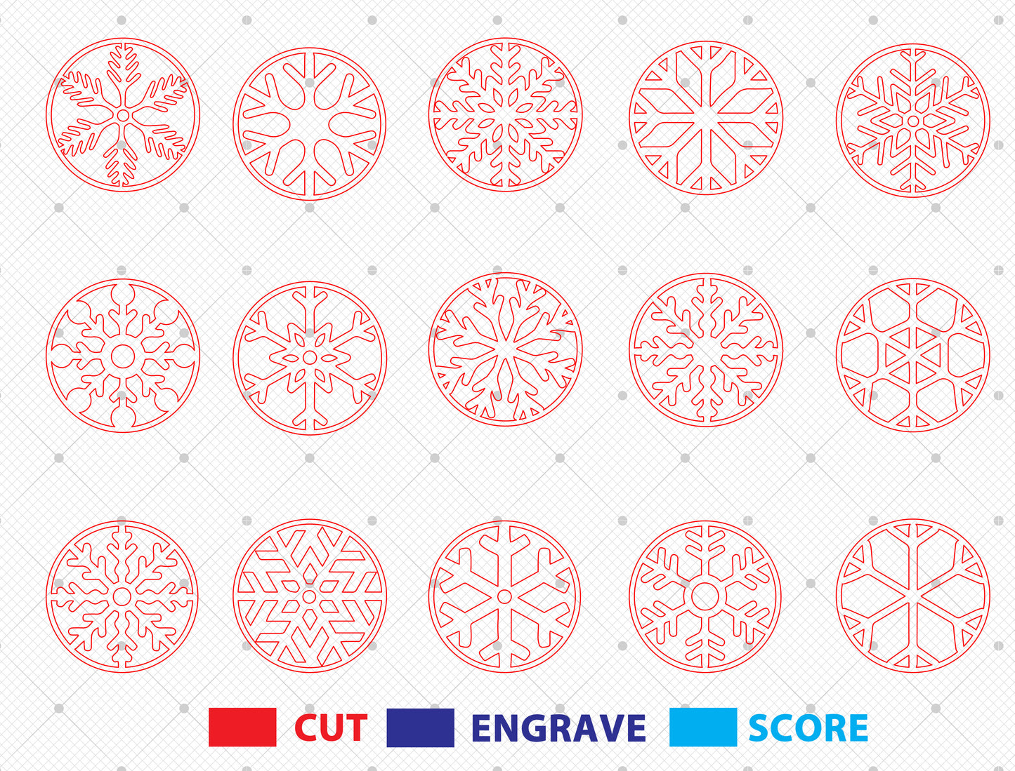 Snowflake Coaster SVG Bundle Laser Cut File for LightBurn and Glowforge