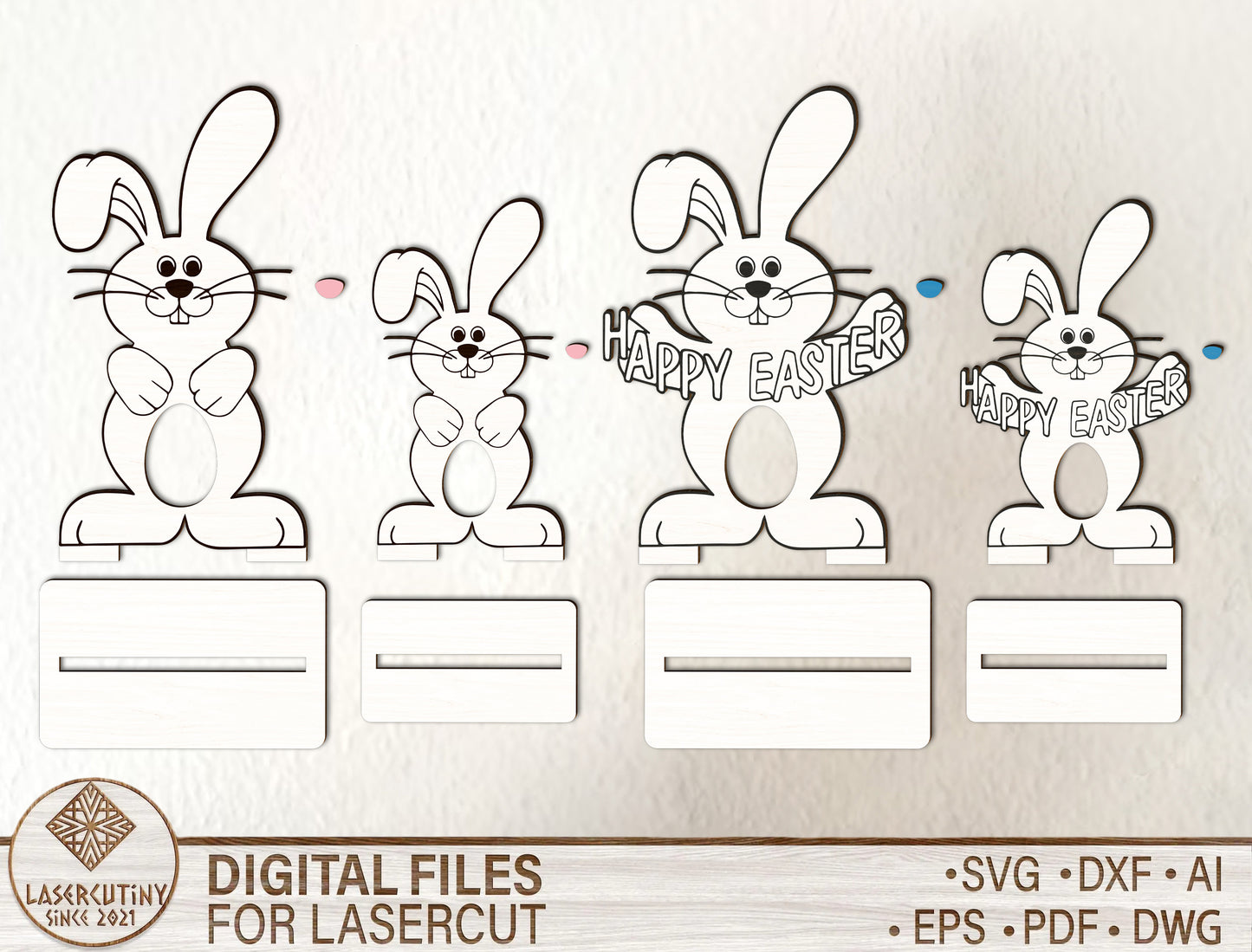 Personalized Easter Bunny Chocolate Holder SVG Custom for LightBurn