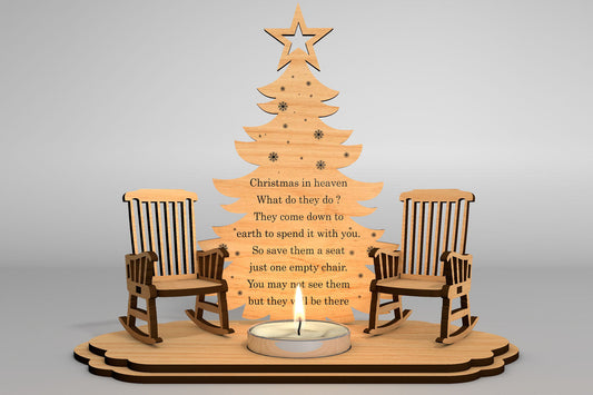 Personalized Christmas Tree Memorial SVG Laser Cut File for Glowforge xTool LightBurn