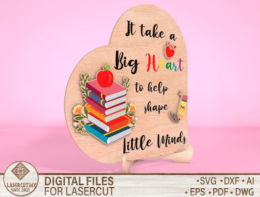 Teacher Tabletop Decor Laser Cut File for xTool and Glowforge