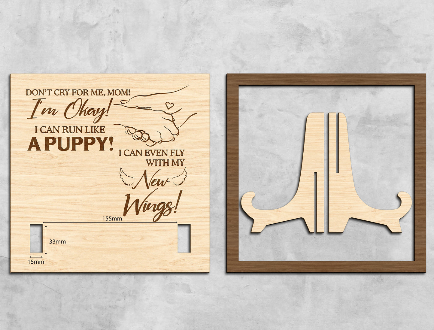Dog Memorial Collar Frame SVG “I’m Okay” for Glowforge and LightBurn