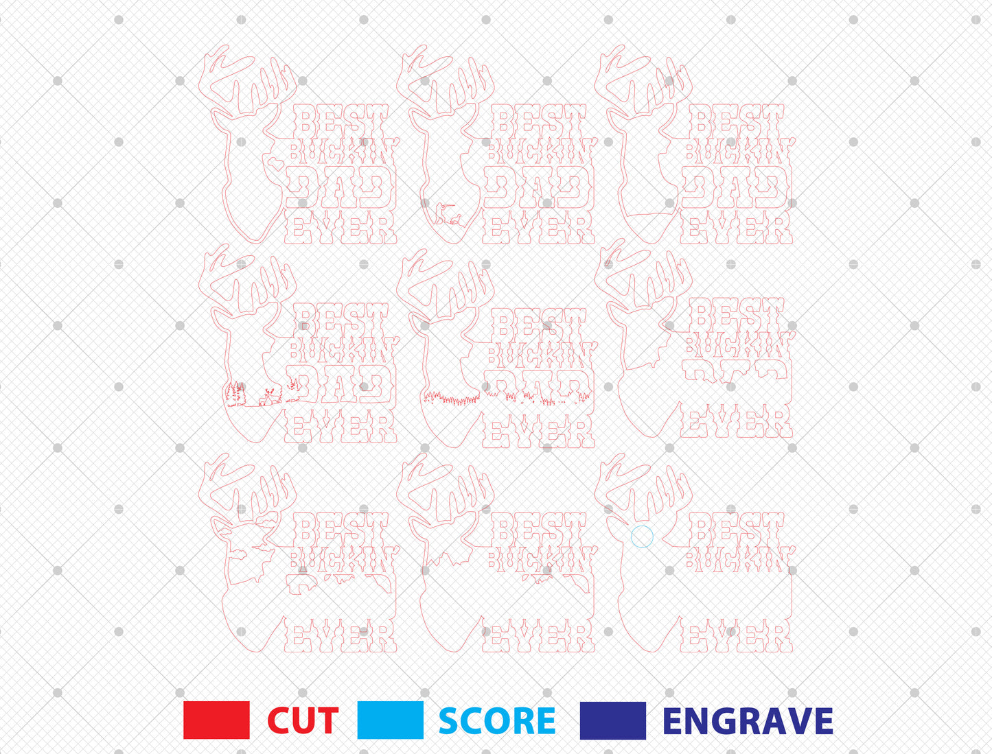 Best Buckin Dad Ever Laser Cut File | Hunting Dad Multilayer Decor | Layered Wooden Shadow Box | Glowforge, xTool, LightBurn, etc.