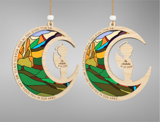 Moon Baby Memorial Ornament SVG Bundle for LightBurn and Glowforge