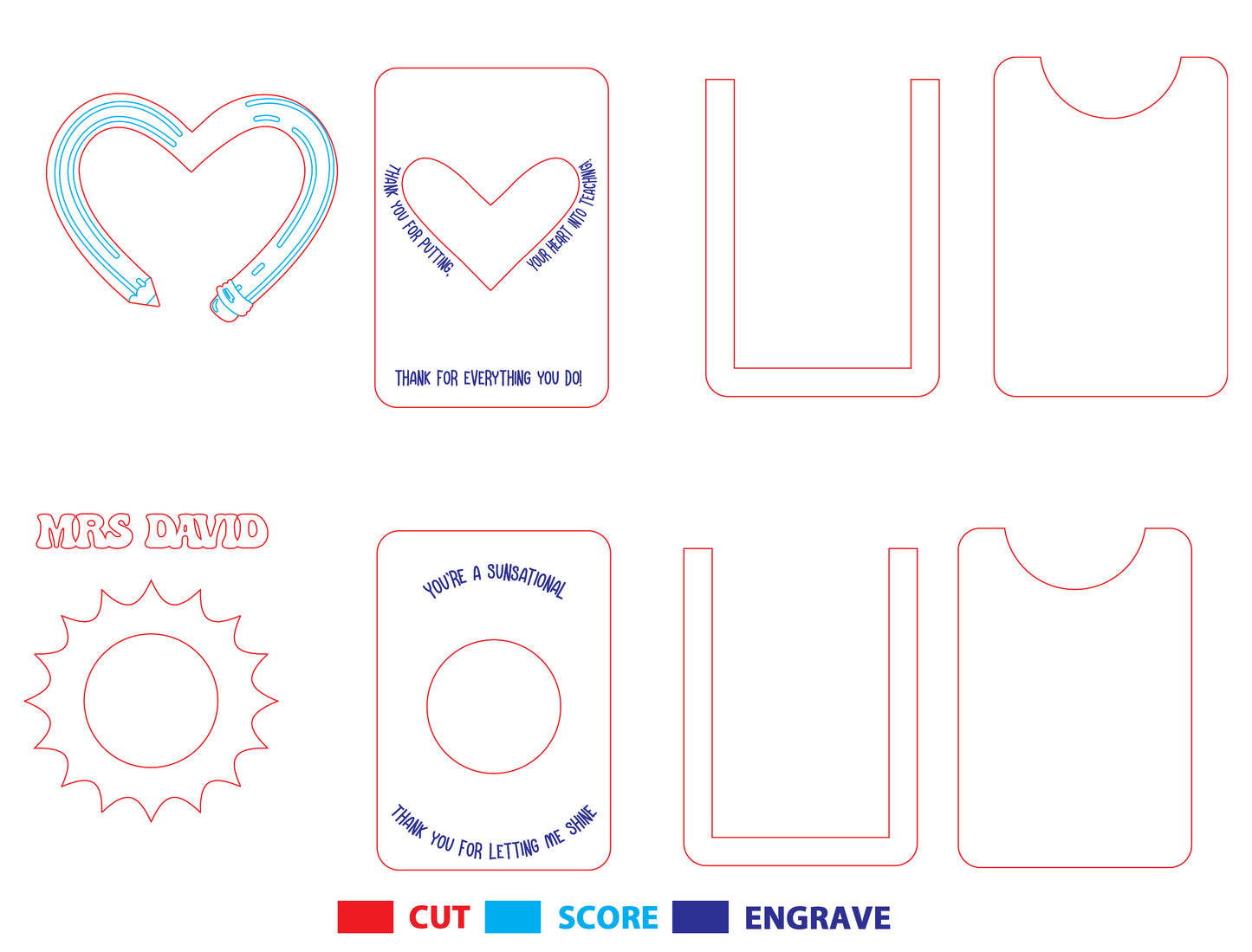 Teacher Photo Magnet Frame SVG Bundle for Glowforge and LightBurn
