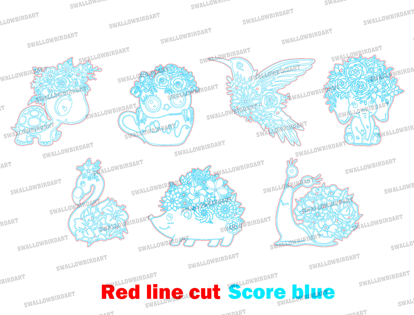 Animal Flower Holder SVG Kids Craft Display for xTool and LightBurn