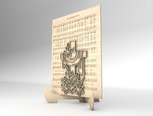Christian Cross Easter Tabletop Sign SVG for xTool and Glowforge