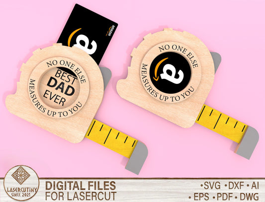 Best Dad Card Holder SVG Laser Cut File for Glowforge and LightBurn