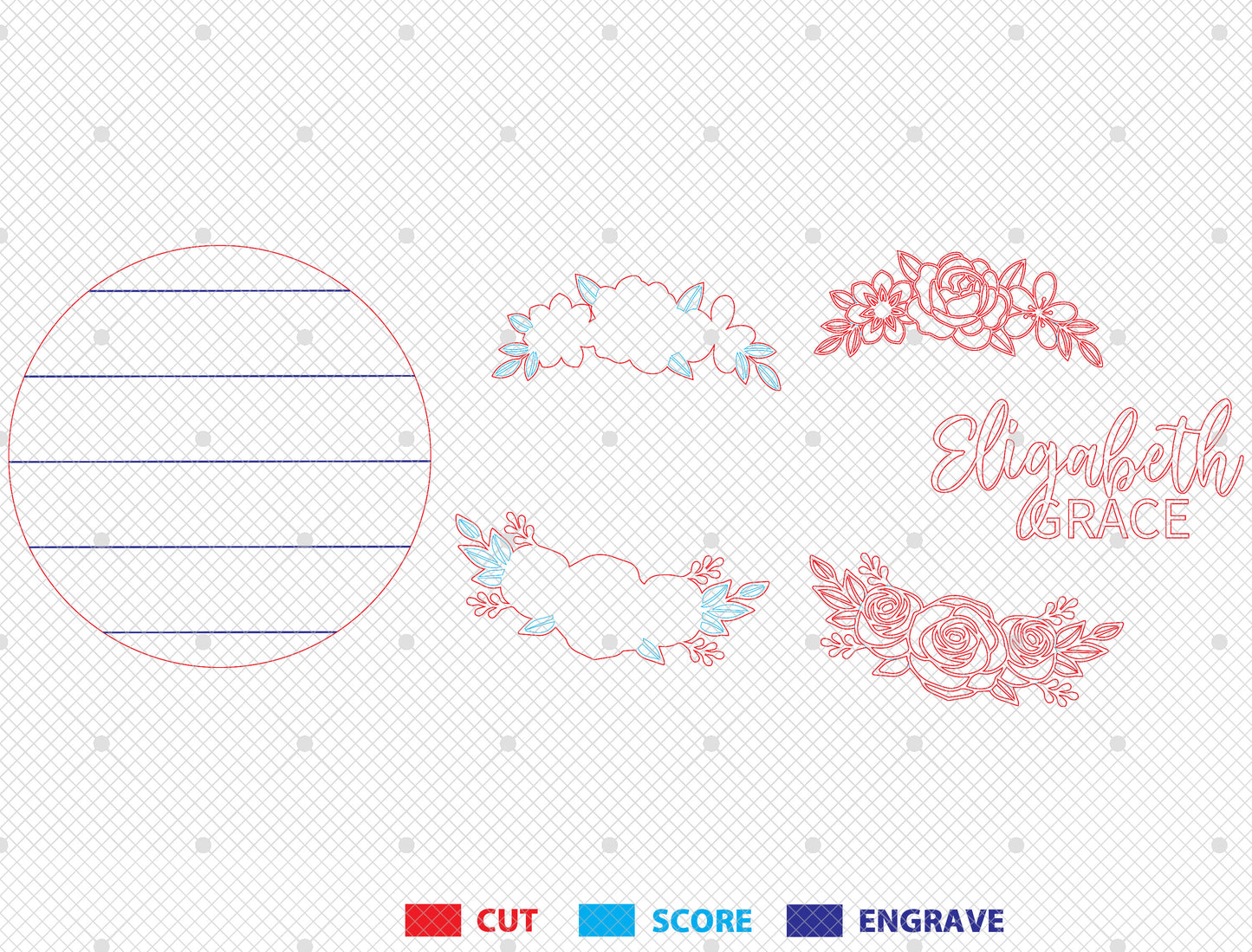 Flower Door Sign SVG File for Glowforge and LightBurn