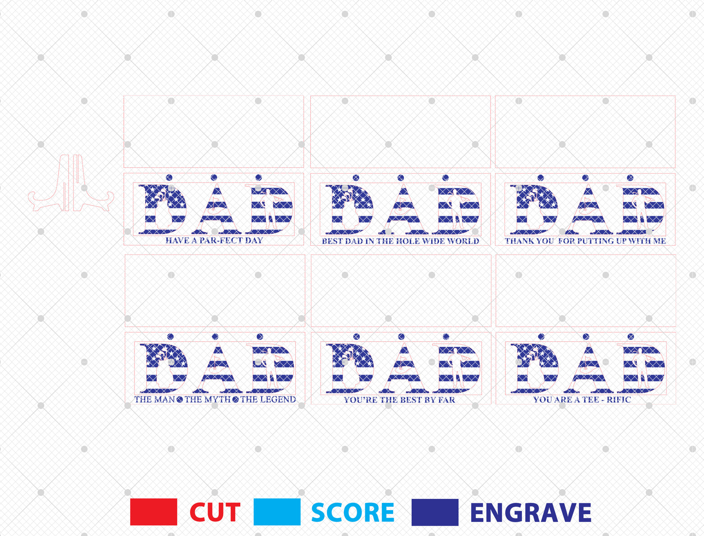 Personalized Dad Letter Sign SVG Laser Cut File for Glowforge and xTool