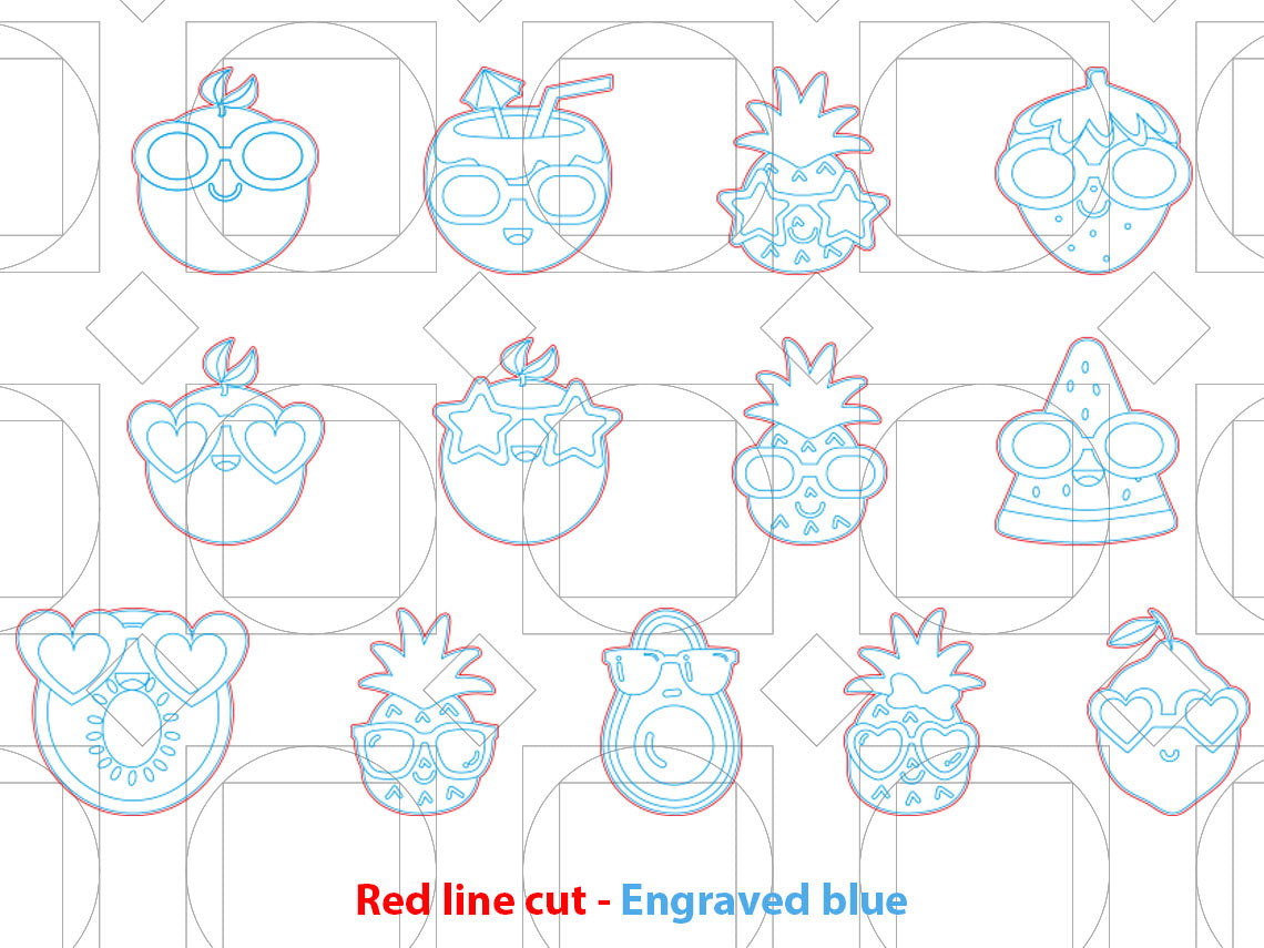 Summer Fruit Sunglasses Earring SVG Bundle with 13 Cute Designs