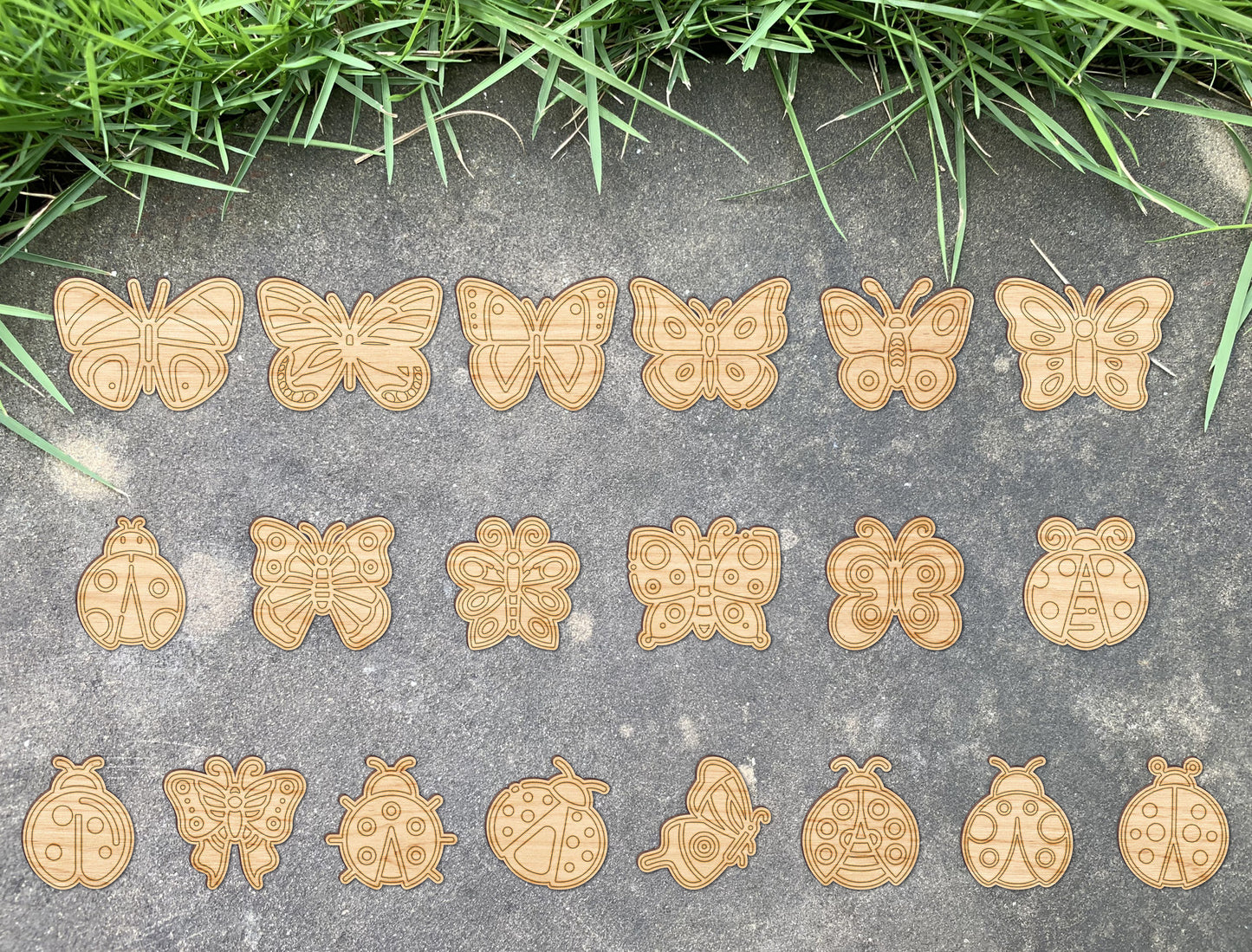 Butterfly and Ladybug Stud Earrings SVG Bundle for xTool and Glowforge