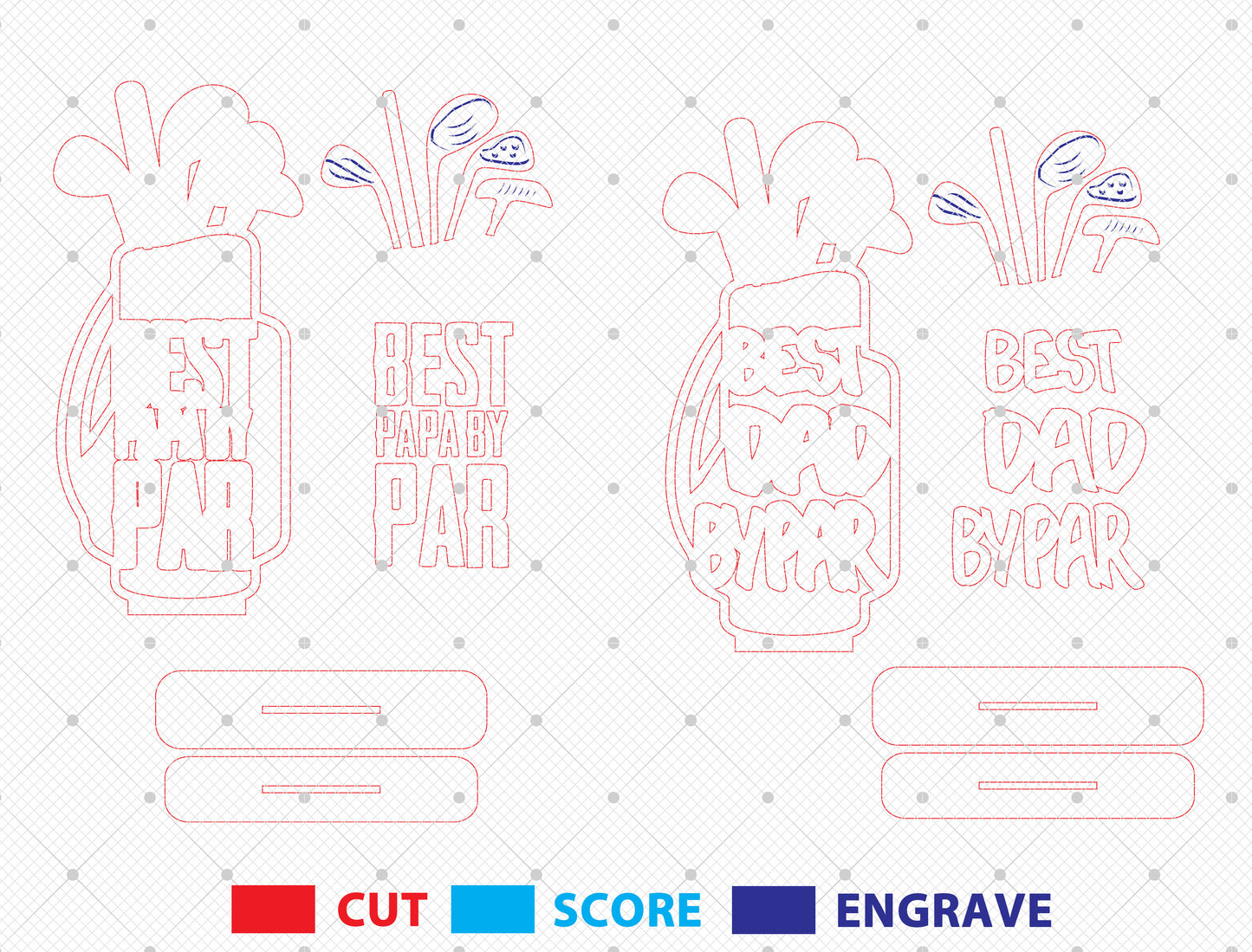 Golf Dad Sign SVG Bundle Laser Cut File for Glowforge and xTool