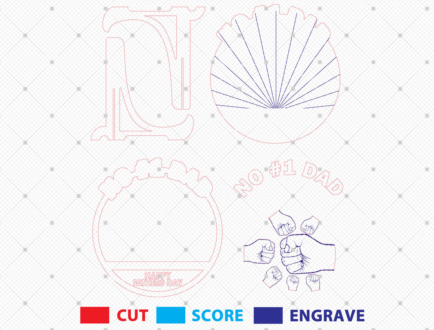 Personalized No 1 Dad Sign SVG Laser Cut File for Glowforge