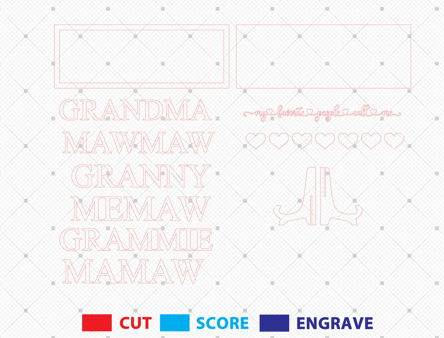 My Favorite People Call Me Mama Name Sign SVG for LightBurn and xTool