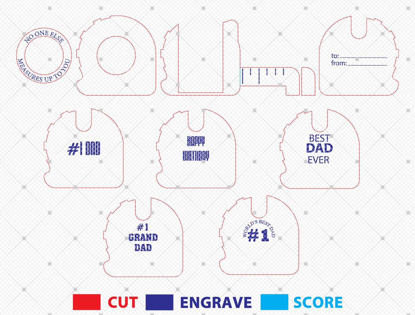 Best Dad Card Holder SVG Laser Cut File for Glowforge and LightBurn