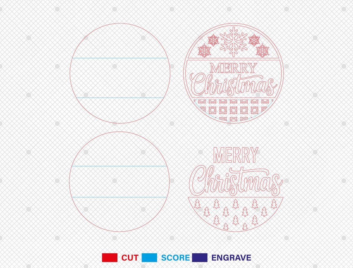 Merry Christmas Round Door Sign SVG 8