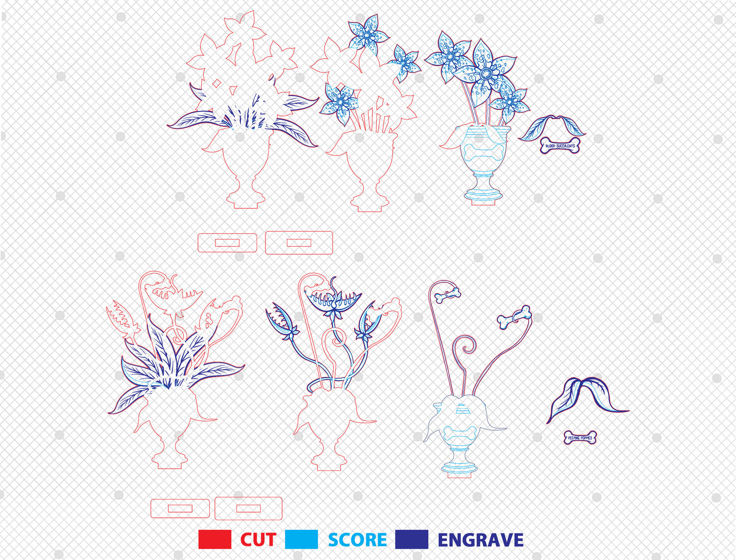 Halloween Carnivorous Plant SVG Bundle for Glowforge xTool LightBurn 2 Designs