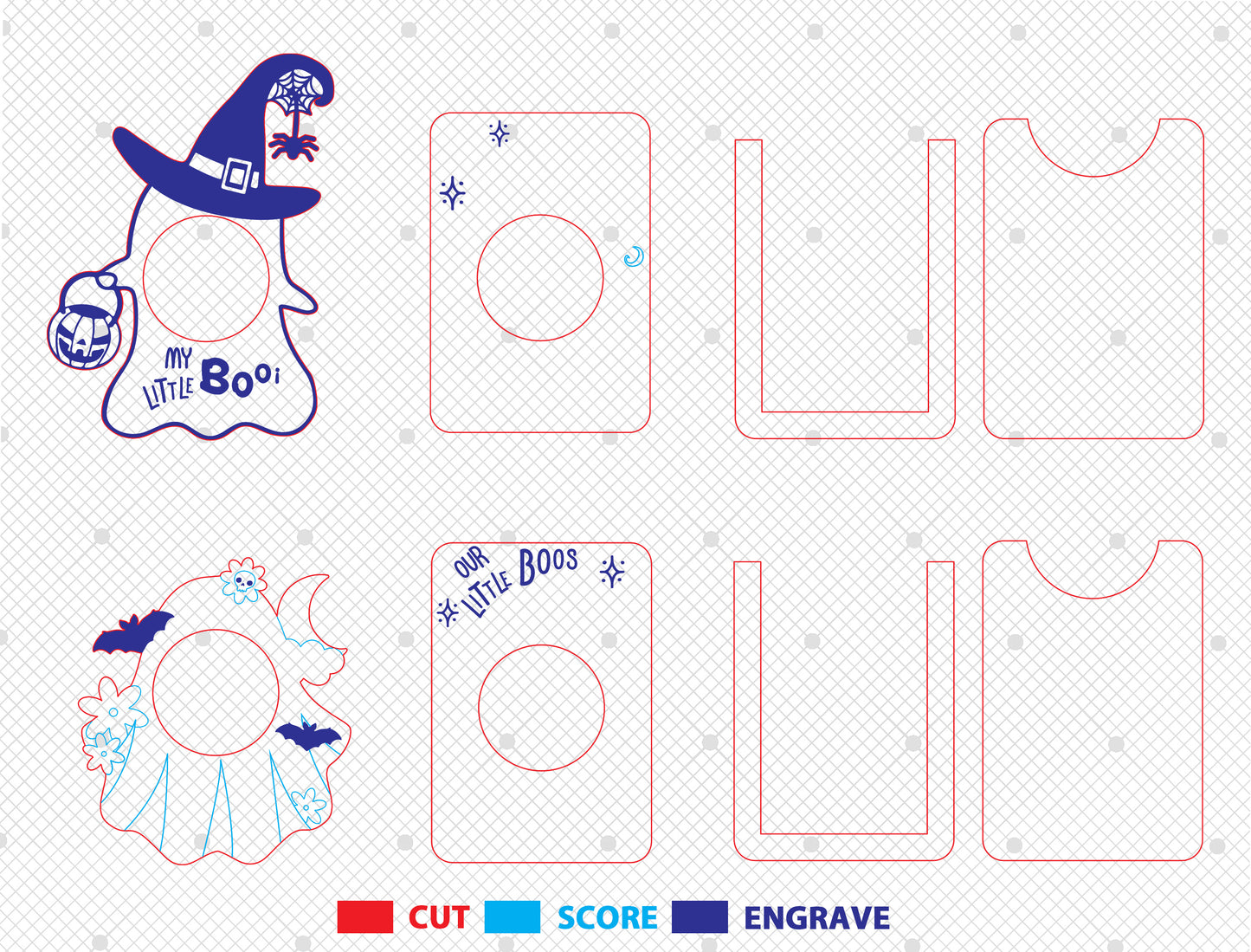Halloween Fridge Magnet SVG Bundle for Glowforge LightBurn xTool | Ghost Photo Frame | 5 Designs