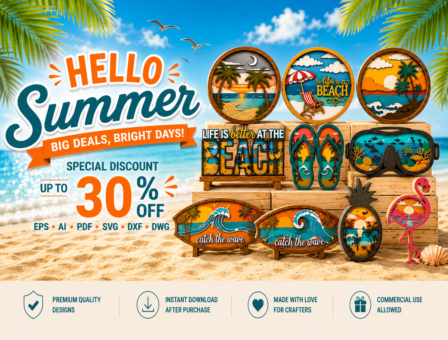 Summer Laser Cut Designs