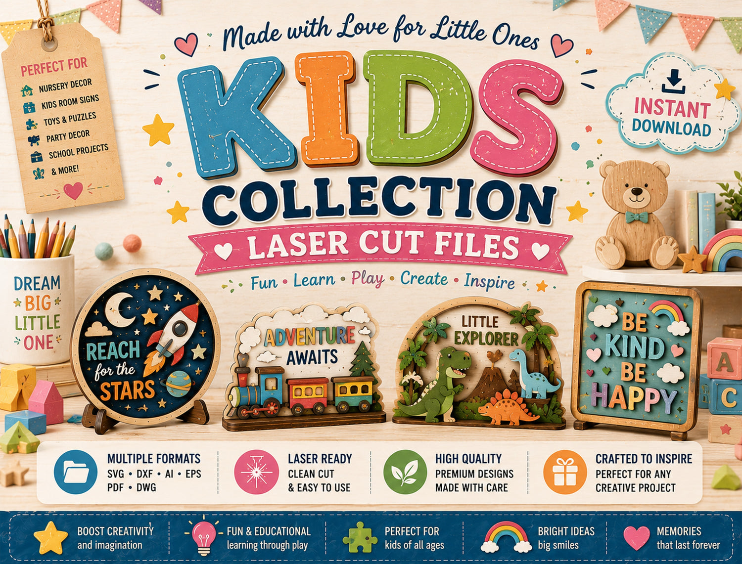 Kids Laser Cut Files