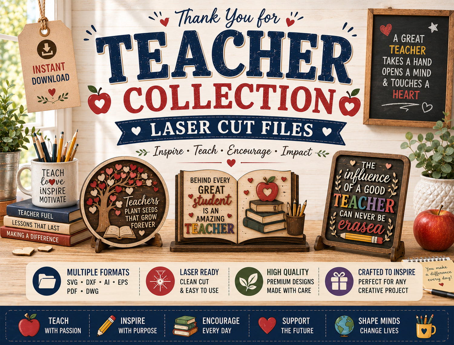 Teacher Laser Cut Files