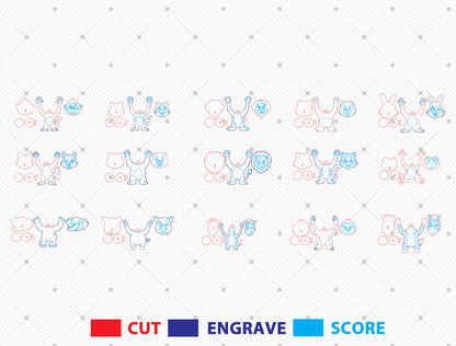 Animal Magnets SVG Bundle Laser Cut File for LightBurn and Glowforge