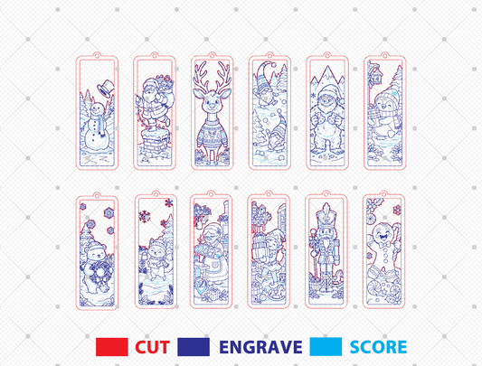 Christmas Character Wood Bookmark SVG Bundle 2