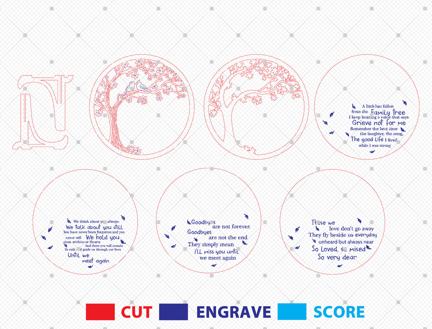 Blossom Tree Cardinal Memorial SVG Laser Cut File for xTool
