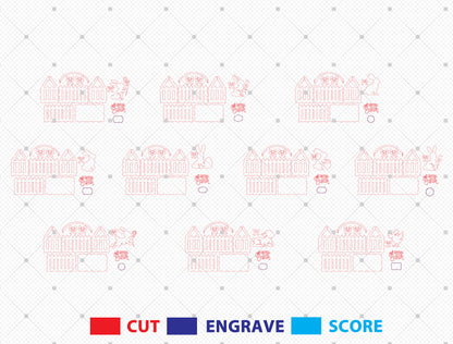12 Easter Bunny Basket Bundle SVG Laser Cut for Glowforge and xTool