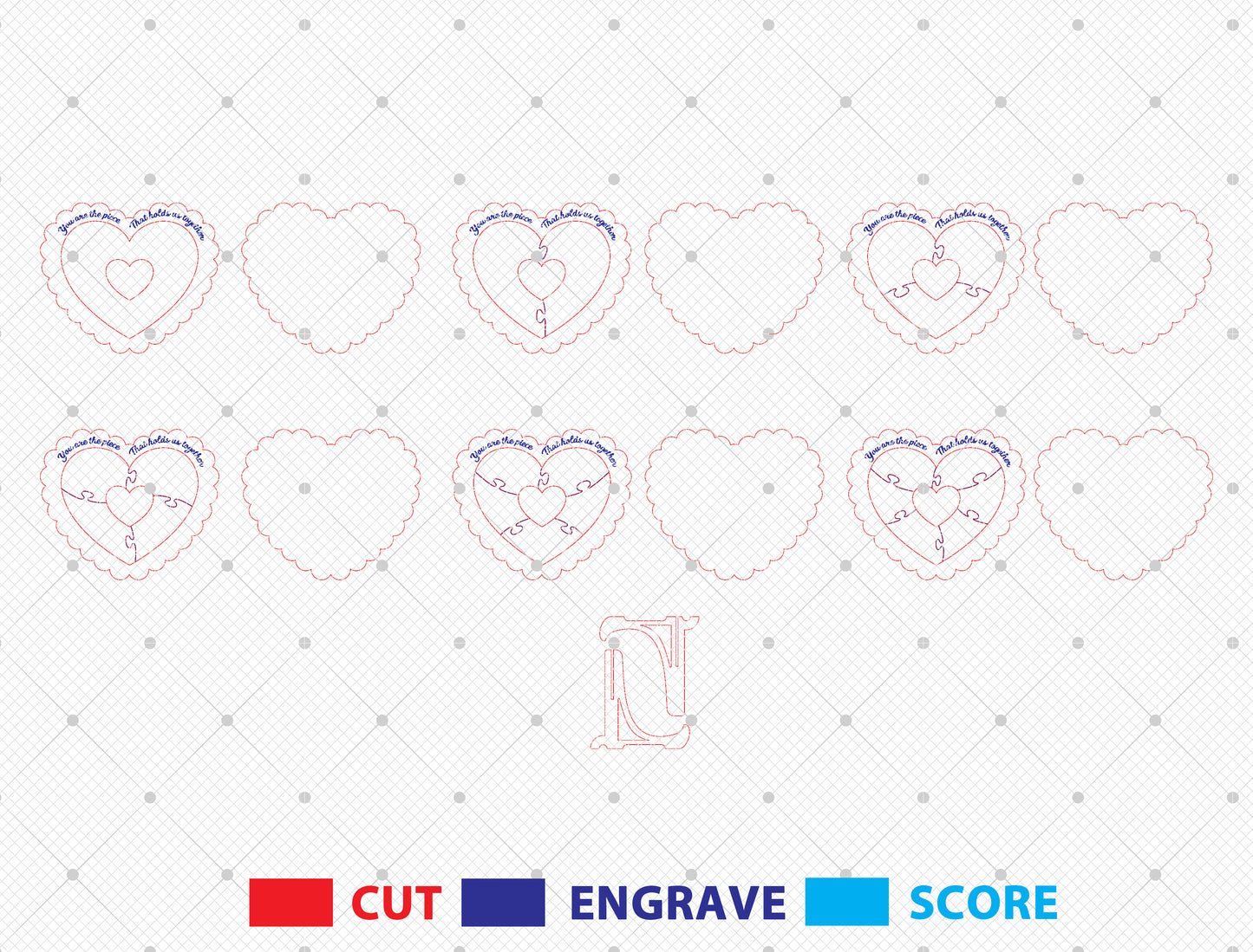 Personalized Mom Heart Sign SVG Bundle 6 Designs for xTool and LightBurn