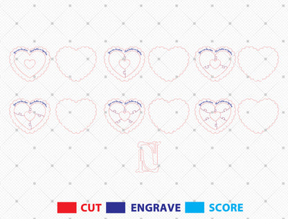 Personalized Mom Heart Sign SVG Bundle 6 Designs for xTool and LightBurn